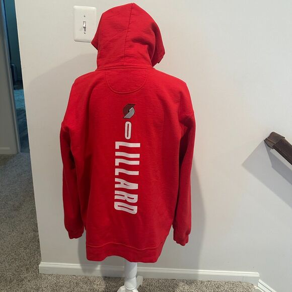 Portland Trail Blazers Damian Lillard  Hoodie - Red - XL - NBA, Basketball, Play - Picture 2 of 2